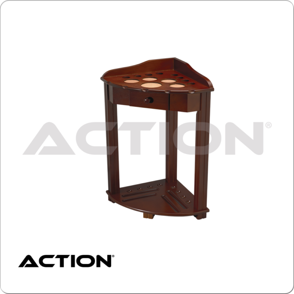 Deluxe 8 Cue Floor Rack w/ Drawer - Chocolate